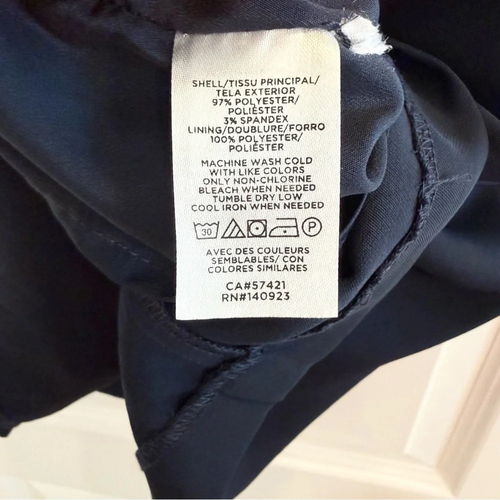 Loft Ruffle Sleeve Navy Shift Dress Size 10 - Picture 7 of 9